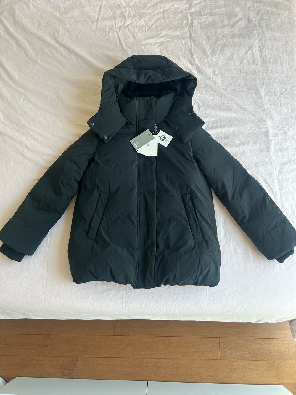 NWT Matte Black Winter Coat with Removable Hood